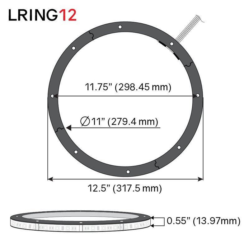 DS18 AUDIO LRING12 LED RGB Speaker Ring Waterproof 12-Inch - Millions of Colors to Choose from When Install with an RGB Module or One Color When Install Without The RGB Module - Image 3